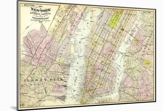 New York, Brooklyn, Jersey City, c.1891-Frederick W^ Beers-Mounted Art Print