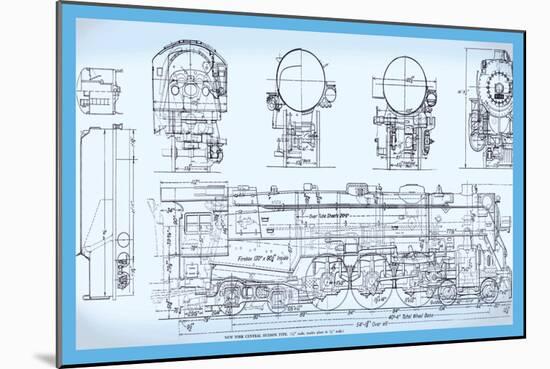 New York Central, Hudson Type, c.1944-null-Mounted Art Print