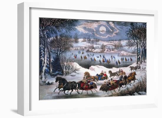 New York: Central Park-Currier & Ives-Framed Giclee Print