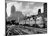 New York Central Passenger Train with a Streamlined Locomotive Leaving Chicago Station-Andreas Feininger-Mounted Photographic Print