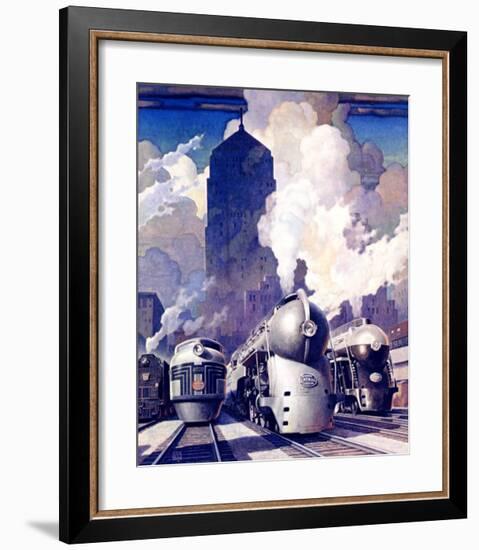 New York, Central Railroad-Leslie Ragan-Framed Giclee Print