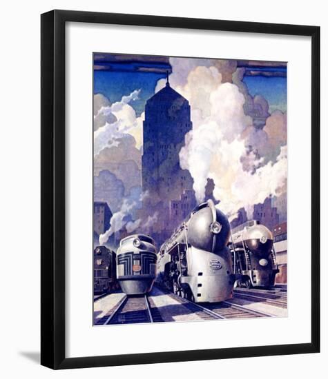 New York, Central Railroad-Leslie Ragan-Framed Giclee Print