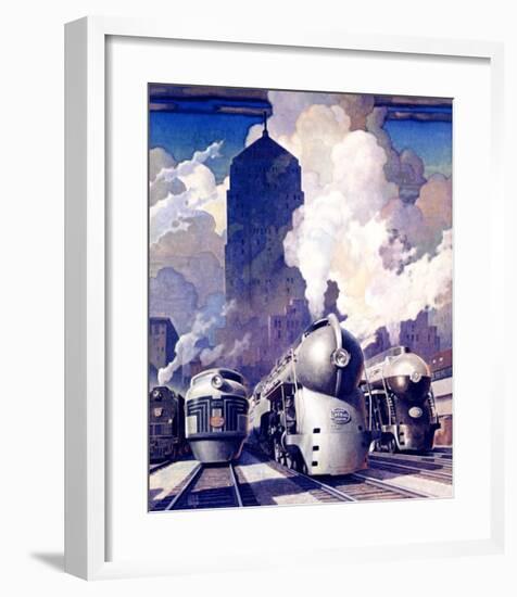 New York, Central Railroad-Leslie Ragan-Framed Giclee Print