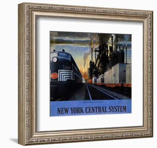 New York Central System, Along the Water Level Route-Leslie Ragan-Framed Art Print