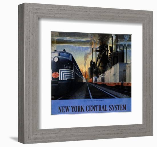 New York Central System, Along the Water Level Route-Leslie Ragan-Framed Art Print