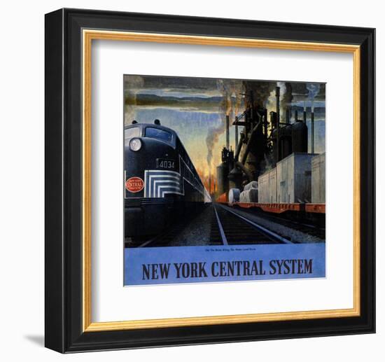 New York Central System, Along the Water Level Route-Leslie Ragan-Framed Art Print