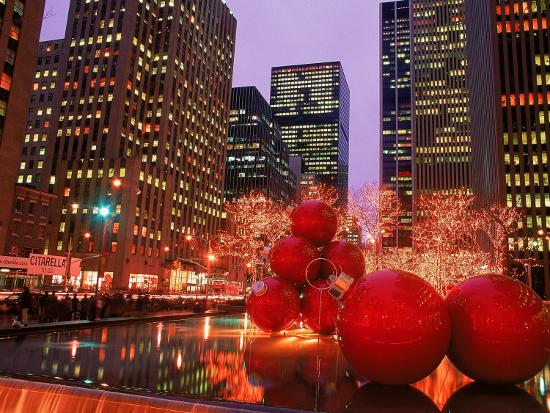 'New York City at Christmas at Night, NY' Photographic Print - Rudi Von ...