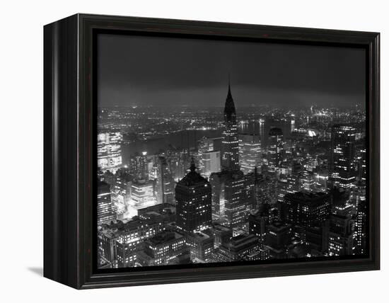 New York City at Night-Bettmann-Framed Premier Image Canvas