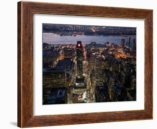 New York City at Night-Felipe Rodriguez-Framed Photographic Print