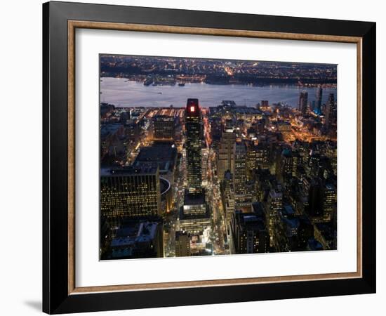 New York City at Night-Felipe Rodriguez-Framed Photographic Print