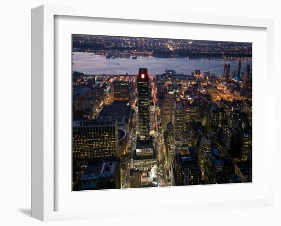 New York City at Night-Felipe Rodriguez-Framed Photographic Print