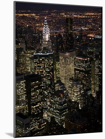 New York City at Night-Felipe Rodriguez-Mounted Photographic Print