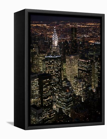 New York City at Night-Felipe Rodriguez-Framed Premier Image Canvas