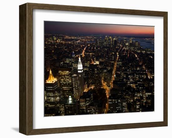 New York City at Night-Felipe Rodriguez-Framed Photographic Print