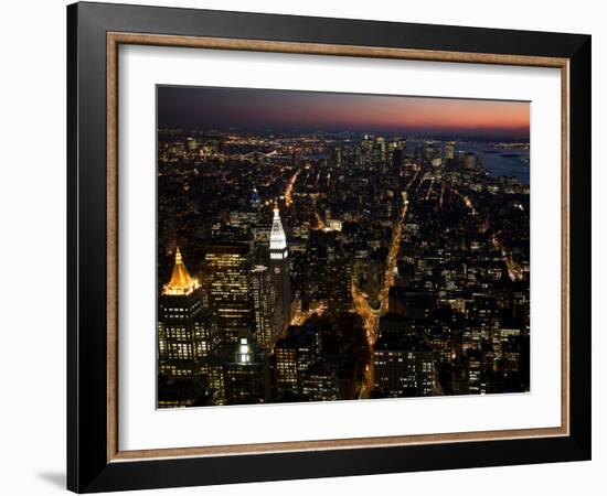 New York City at Night-Felipe Rodriguez-Framed Photographic Print