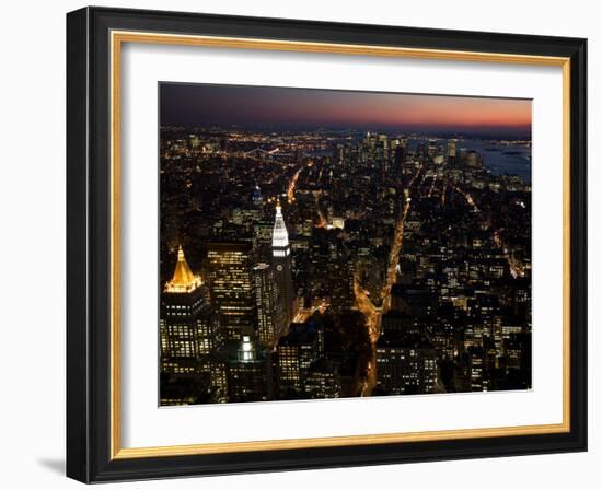 New York City at Night-Felipe Rodriguez-Framed Photographic Print