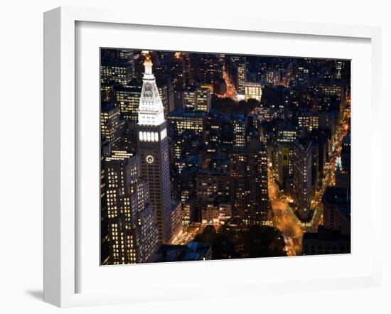 New York City at Night-Felipe Rodriguez-Framed Photographic Print