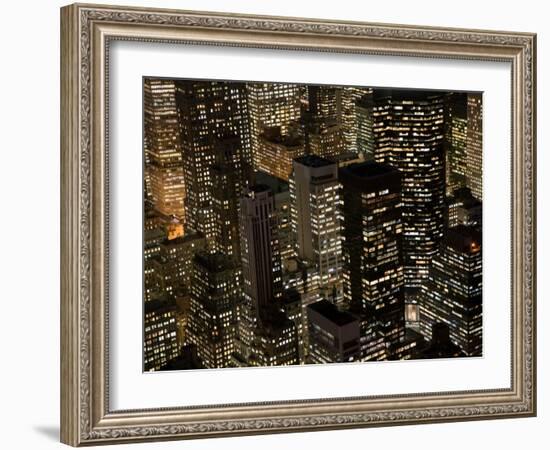 New York City at Night-Felipe Rodriguez-Framed Photographic Print