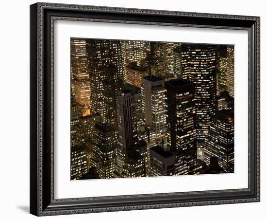 New York City at Night-Felipe Rodriguez-Framed Photographic Print