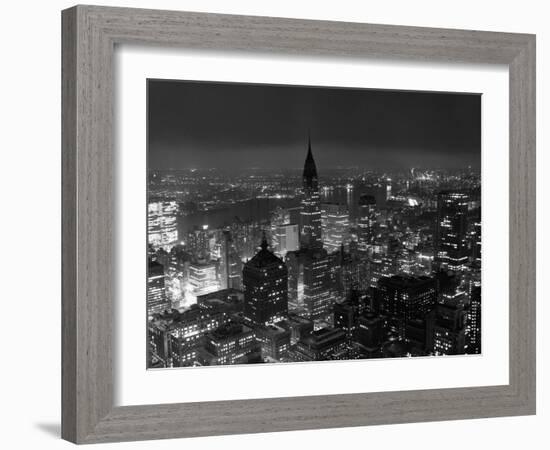 New York City at Night-Bettmann-Framed Photographic Print