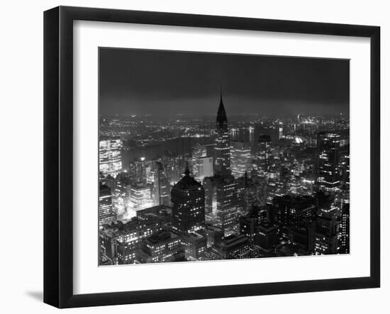 New York City at Night-Bettmann-Framed Photographic Print