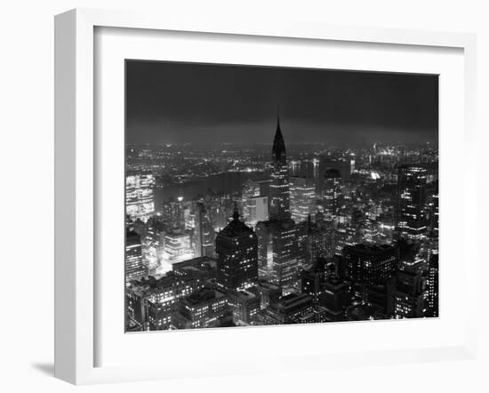 New York City at Night-Bettmann-Framed Photographic Print