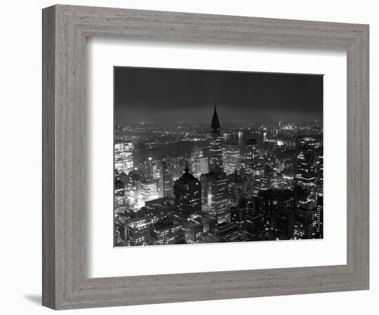 New York City at Night-Bettmann-Framed Photographic Print