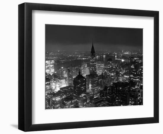 New York City at Night-Bettmann-Framed Photographic Print