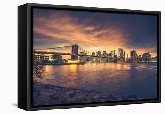 New York City at Sunset-dellm60-Framed Premier Image Canvas