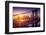 New York City - Beautiful Sunset over Manhattan with Manhattan and Brooklyn Bridge-dellm60-Framed Photographic Print