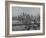 New York City Behind the Brooklyn and Manhattan Bridges That are Hovering over the East River-Dmitri Kessel-Framed Photographic Print