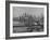 New York City Behind the Brooklyn and Manhattan Bridges That are Hovering over the East River-Dmitri Kessel-Framed Photographic Print