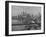 New York City Behind the Brooklyn and Manhattan Bridges That are Hovering over the East River-Dmitri Kessel-Framed Photographic Print