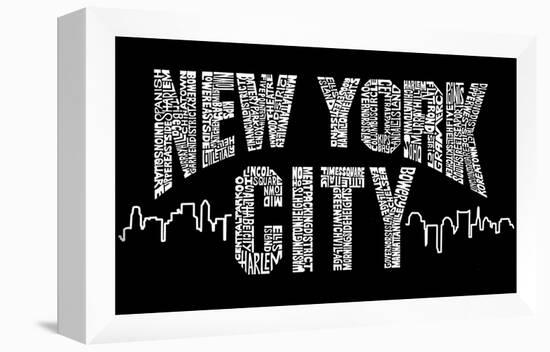 New York City Boroughs on Black-null-Framed Art Print