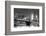 New York City Brooklyn Bridge Black and White with Downtown Skyline over East River.-Songquan Deng-Framed Photographic Print