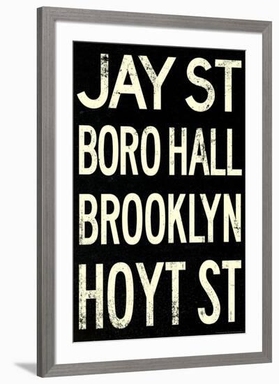 New York City Brooklyn Jay St Vintage RetroMetro Subway-null-Framed Art Print
