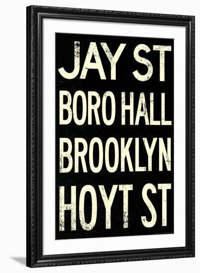 New York City Brooklyn Jay St Vintage RetroMetro Subway-null-Framed Art Print