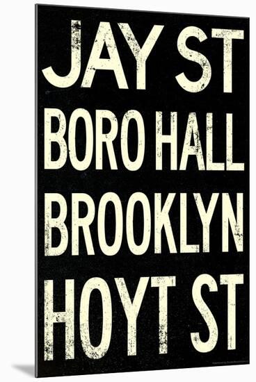 New York City Brooklyn Jay St Vintage RetroMetro Subway-null-Mounted Art Print