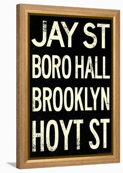 New York City Brooklyn Jay St Vintage Subway RetroMetro-null-Framed Stretched Canvas