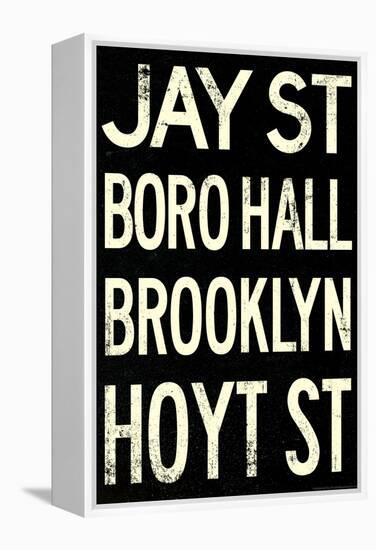 New York City Brooklyn Jay St Vintage Subway RetroMetro-null-Framed Stretched Canvas