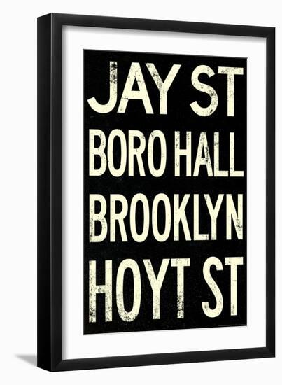 New York City Brooklyn Jay St Vintage Subway RetroMetro-null-Framed Art Print