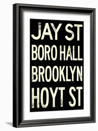 New York City Brooklyn Jay St Vintage Subway RetroMetro-null-Framed Art Print