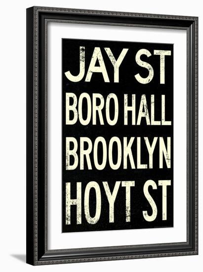 New York City Brooklyn Jay St Vintage Subway RetroMetro-null-Framed Premium Giclee Print