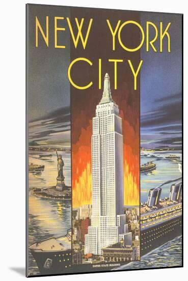 New York City, Empire State Building-null-Mounted Art Print
