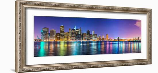 New York City Financial District Skyline across the East River-Sean Pavone-Framed Photographic Print