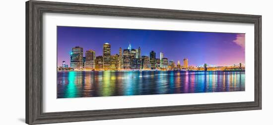 New York City Financial District Skyline across the East River-Sean Pavone-Framed Photographic Print