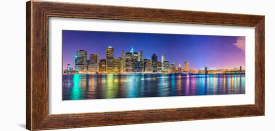 New York City Financial District Skyline across the East River-Sean Pavone-Framed Photographic Print