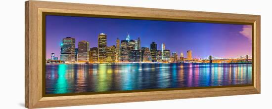 New York City Financial District Skyline across the East River-Sean Pavone-Framed Premier Image Canvas