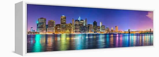 New York City Financial District Skyline across the East River-Sean Pavone-Framed Premier Image Canvas