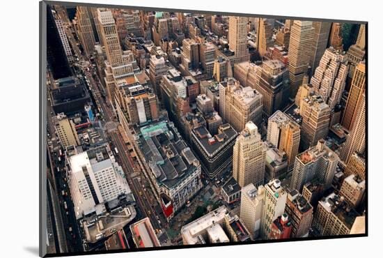 New York City Manhattan Aerial Skyline Panorama View with Skyscrapers and Office Buildings on Stree-Songquan Deng-Mounted Photographic Print